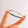 【160-2】Silver single row green diamond