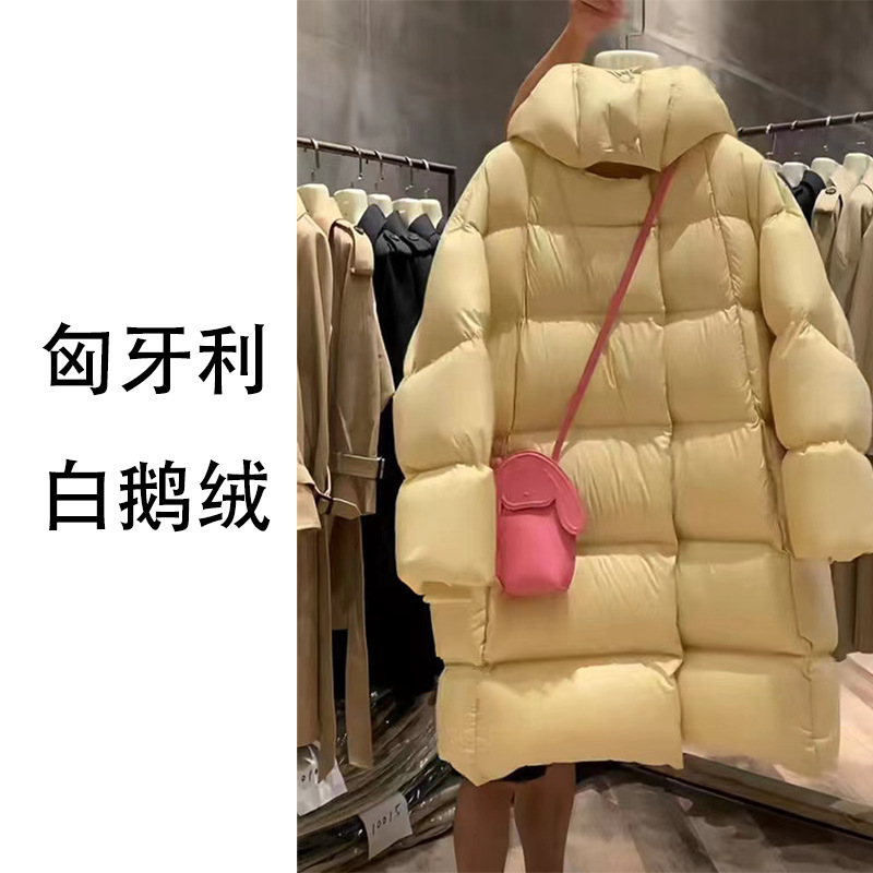 白鹅绒面包服~南油女装2025冬季新品加厚外套中长款连帽羽绒服女|undefined