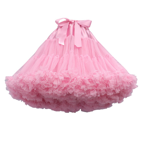 Cotton Candy Pink Colorful Soft Sheer Dress for Lolita Cloudy Puff Skirt Semi Skirt Cross Border Importer-Specific Supply