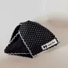 7374 black and white lace triangle gripper-polka dots