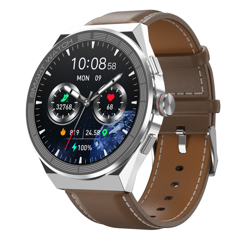 BM01 실버 브라운 가죽 스트랩 (무선 충전)