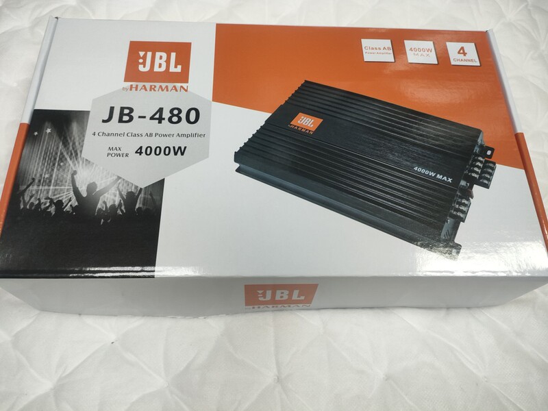 American JBL, JB-480 car audio four-channel amplifier for car-mounted 4-speaker system American JBL, JB-480 car audio four-channel amplifier for car-mounted 4-speaker system