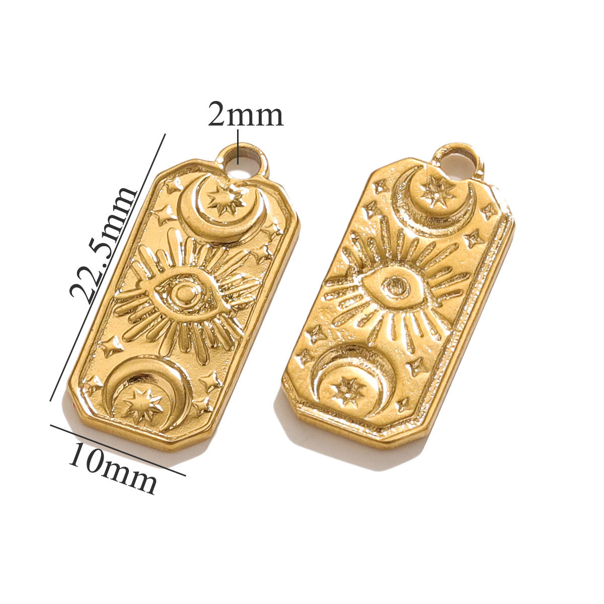 Acero inoxidable Tarot Sun Star Mangs Collar de viento Colgante 18K al vacío chapado en oro Accesorios de joyería de bricolaje