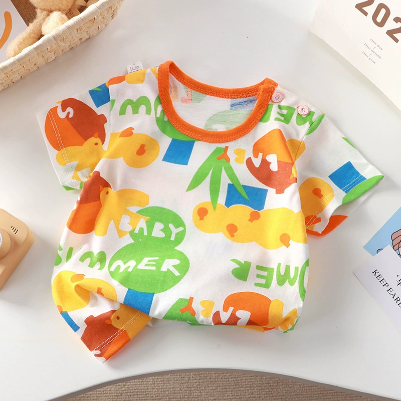 Новая футболка из хлопка для девочек с короткими рукавами