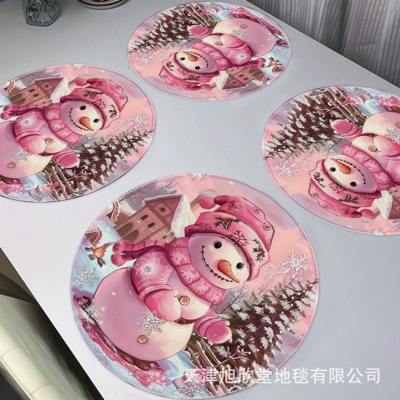 跨境亚马逊圣诞节雪花餐垫桌垫家用防滑耐脏桌面溪水速干沥水杯垫|undefined