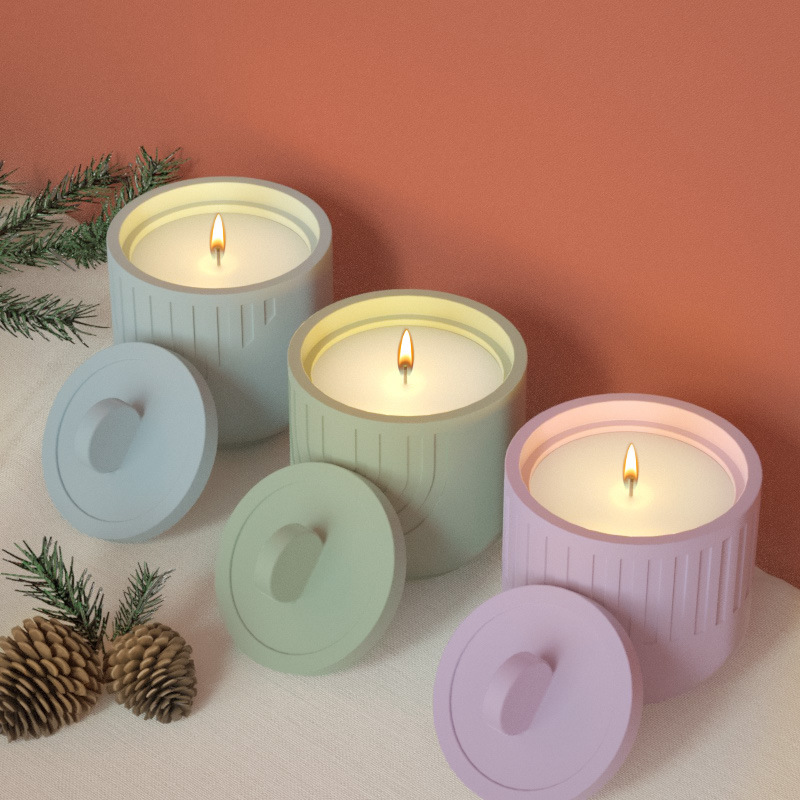 3 DIY cemento vela taza en maceta molde de silicona ins estilo simple botella redonda con tapa tarro epoxi