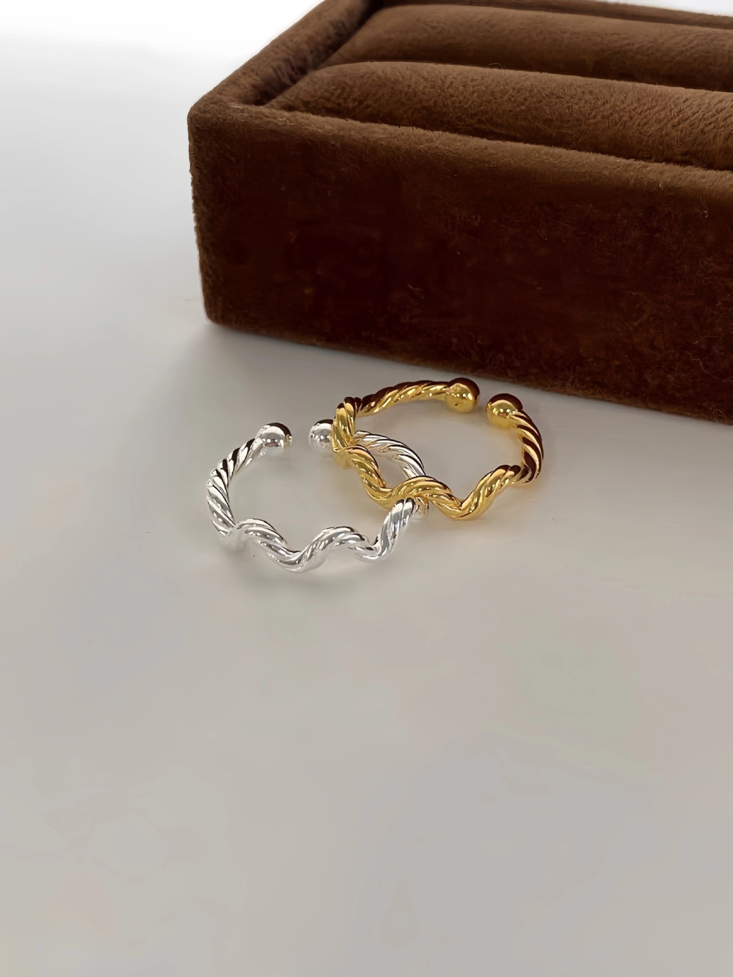 925 Sterling Silver Material 925 Sterling Silver Waves Open Rings 925 Sterling Silver Rings