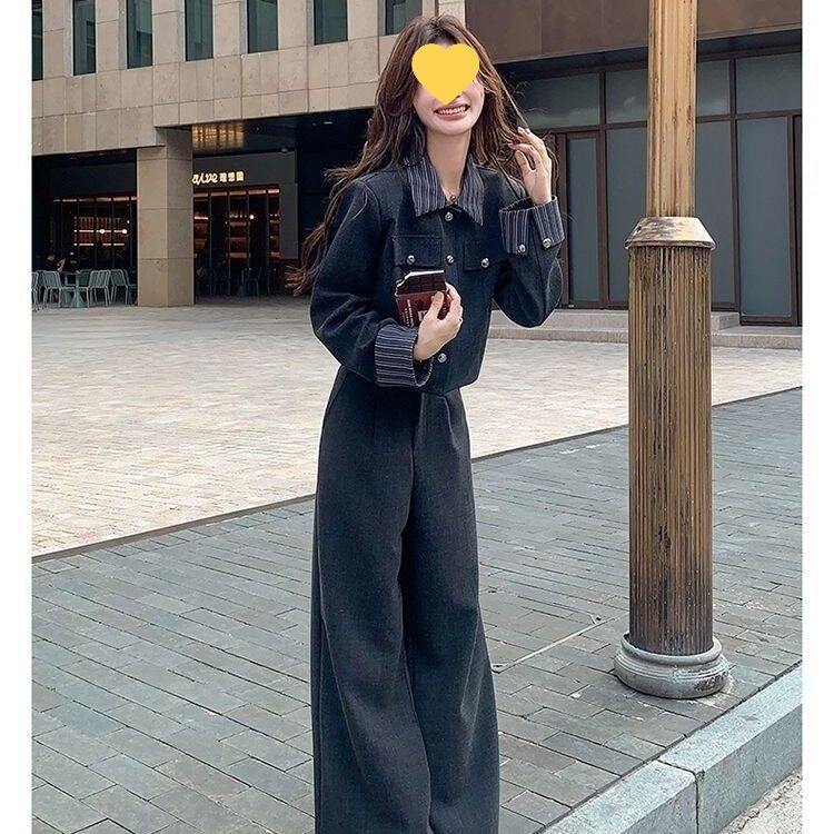 爆款小个子时尚套装西装秋季新款2025香风韩系休闲高级外套两件套|undefined