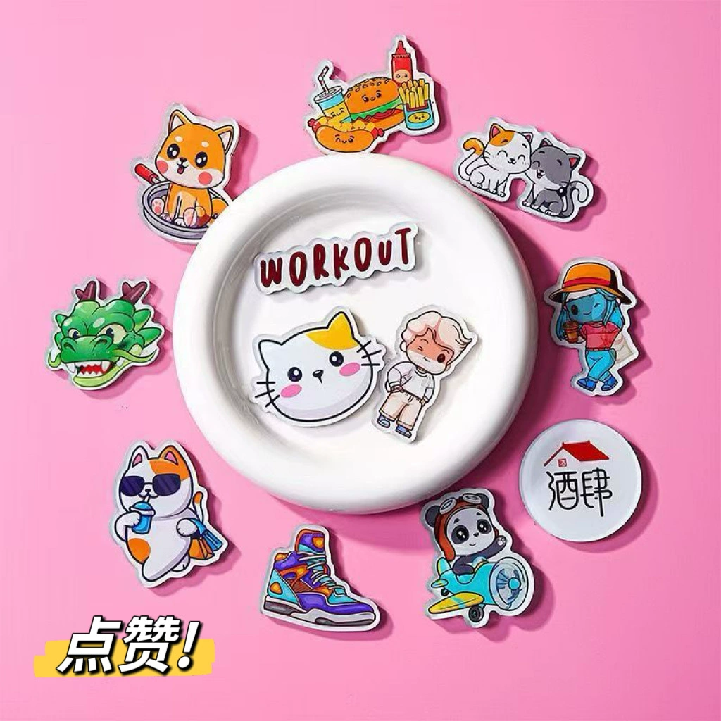 Acrylic three dimensional magnetic cartoon fridge magnet, custom-made