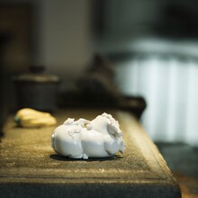 鹿角 | 如意唐马  摆件 家居桌面装饰摆件中式木质台屏工艺品