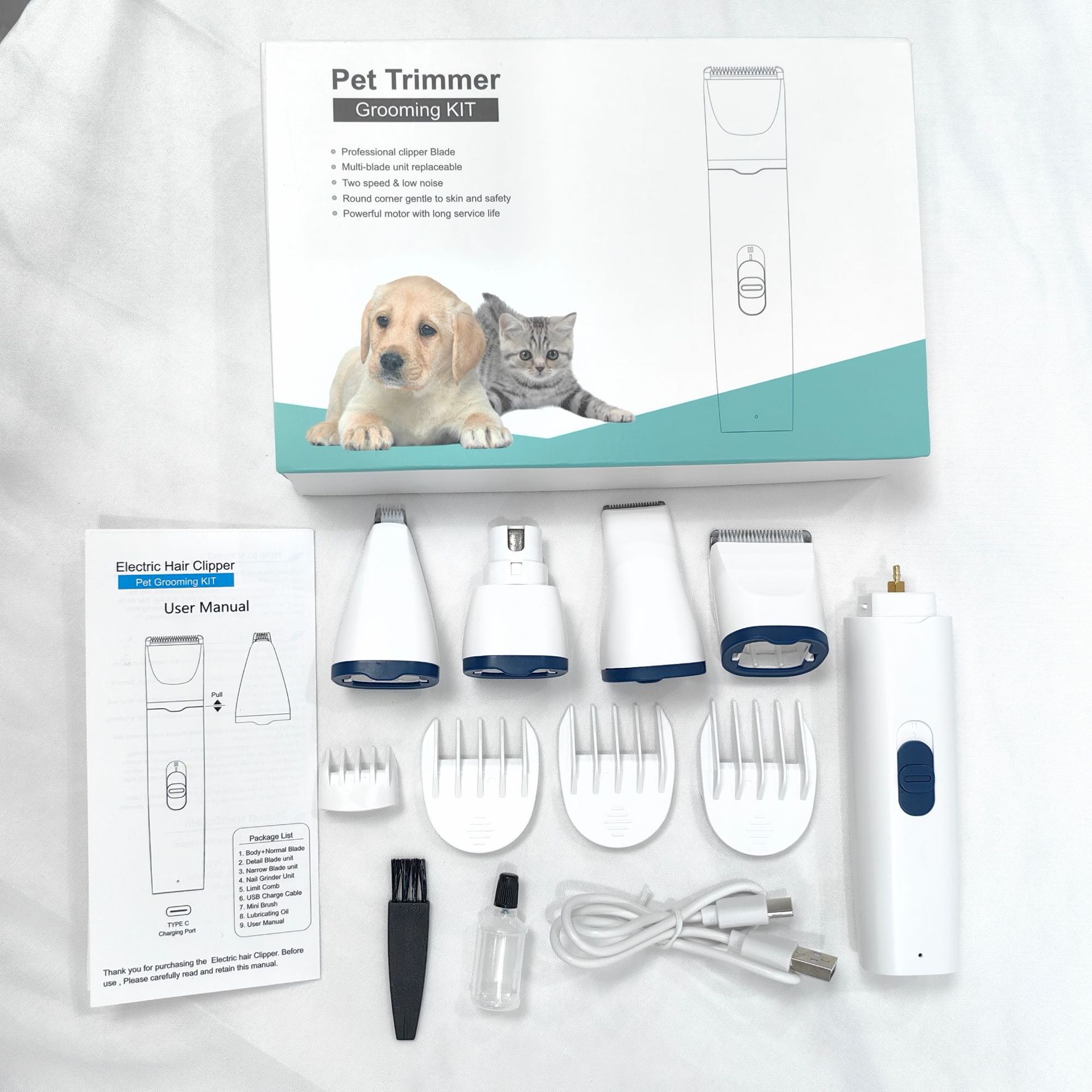 Máquina de afeitar para mascotas, set de cortadoras eléctricas 4 en 1 para cortar las uñas para perros, cortadoras eléctricas para gatos, cortadoras eléctricas