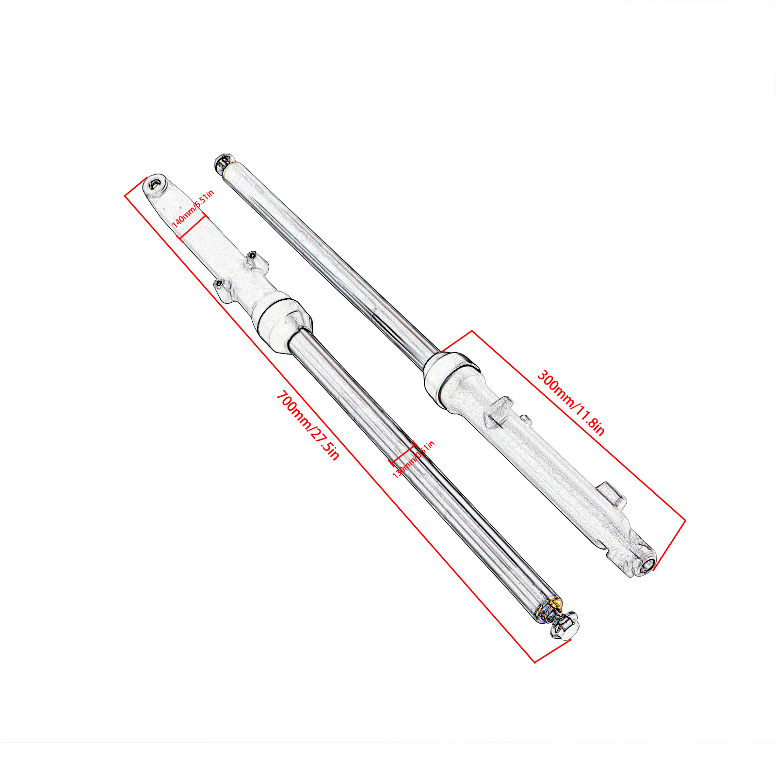 Riding motocicleta Amortiguador delantero XF/ZJ/CG125/150/exportación Amortiguador delantero accesorios originales ventas directas de la fábrica