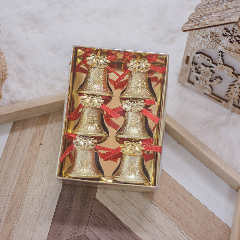 Decoraciones de Navidad personalizadas campanas de plástico Navidad decoración creativa colgante dorado galvanizado