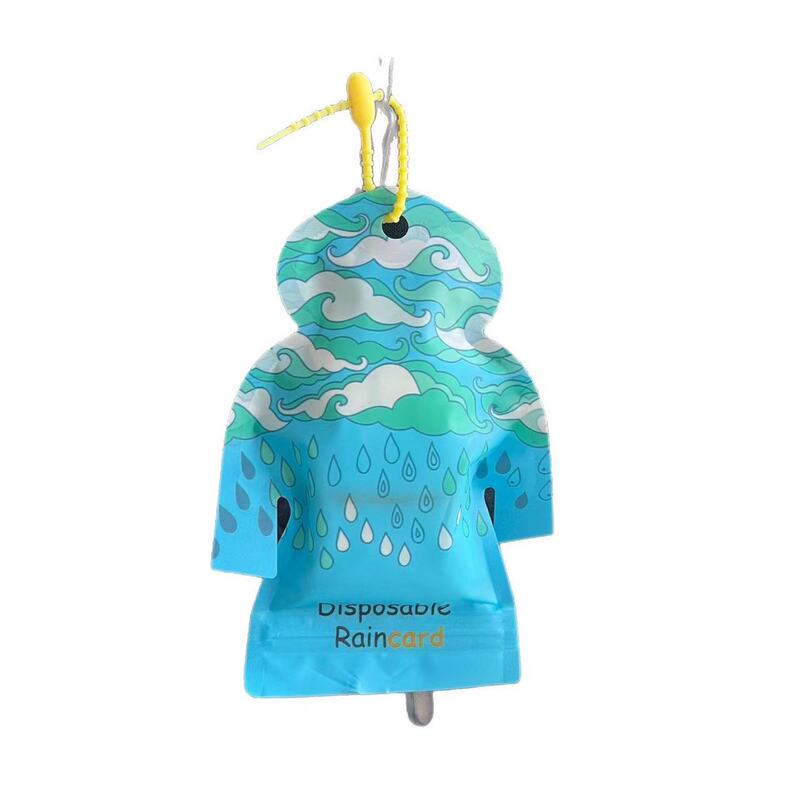 Z Alien-Shaped Cartoon Bag Rain Poncho, Child Size, Raincoat with Drawstring Pocket, Disposable Rain Poncho, Pe Adult Raincoat