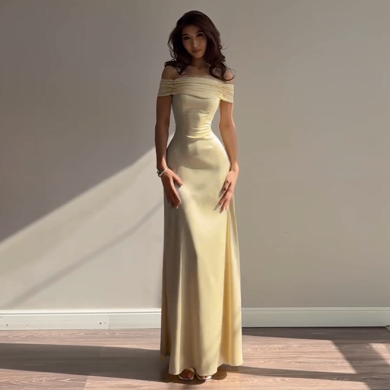 Jy25400Pfo Amazon's Best-Selling Hip-Hugging Skirt, Long Skirt, Sexy One-Shoulder Party Evening Dress, Elegant Dress