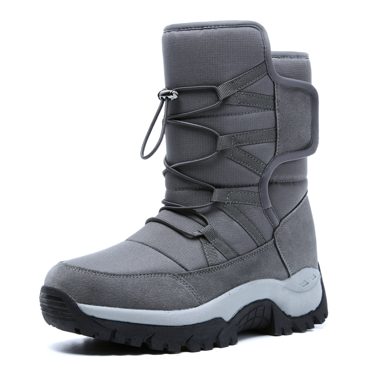 Botas de nieve gruesas del noreste, botas de algodón cálidas de velcro para hombres y mujeres, zapatos de algodón de invierno para parejas, zapatos de invierno de alta altura