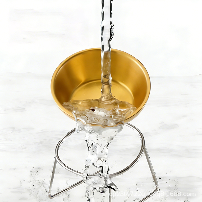 Cross-Border 304 Stainless Steel Pet Cat and Dog Bowl Elevated Supplies Cat Bowl Pet Drinking Bowl Creative Cat Food Bowl Universal