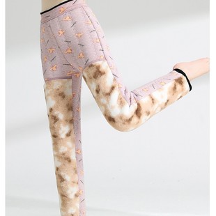 950g Extra Large Wool Knee Pants Women's Winter Outer Wear fleece-lined Thickened Warm Slim-Fit Straight Pants