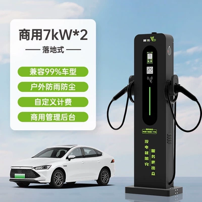 Commercial New Energy Electric Vehicle Charging Stations with Qr Code and Card Payment for Factories and Hotels, Free Charging, 14Kw Dual Gun Charging (Elektrikli avtomobil şarj cihazları) - scan-code-and-swipe-card-double-gun-can-be-found-on-amap-installation-not-included