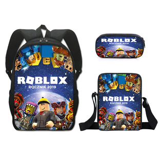 Amazon новый школьный портфель набор из трех частей Roblox детский рюкзак сумка-ручка для сумок на плече