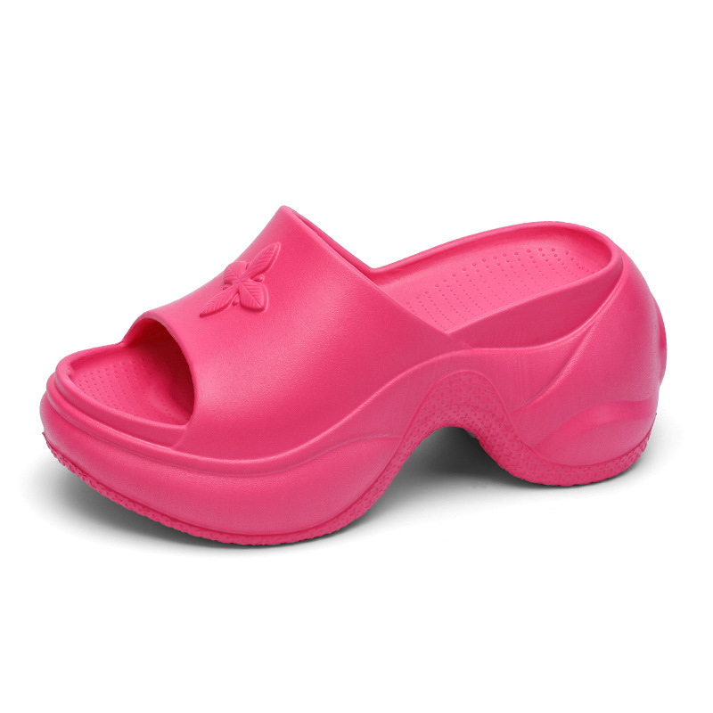 Foreign Trade Cross-pattern 9CM Thick-soled Women, Fashionable High-heeled Summer Slip-on Sandals For Outdoor Wear,_vogvips.com
