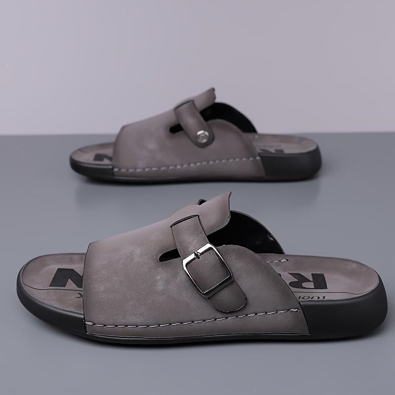 D 23809 Men's Summer Slippers Suede Texture suede men's slippers