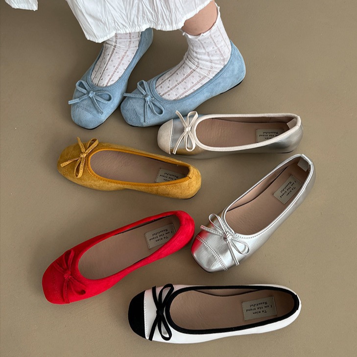 French Retro Ballet Style Shallow Flat Shoes for Women 2025 New Summer Versatile Square Toe Soft Sole Mary Jane Shoes
