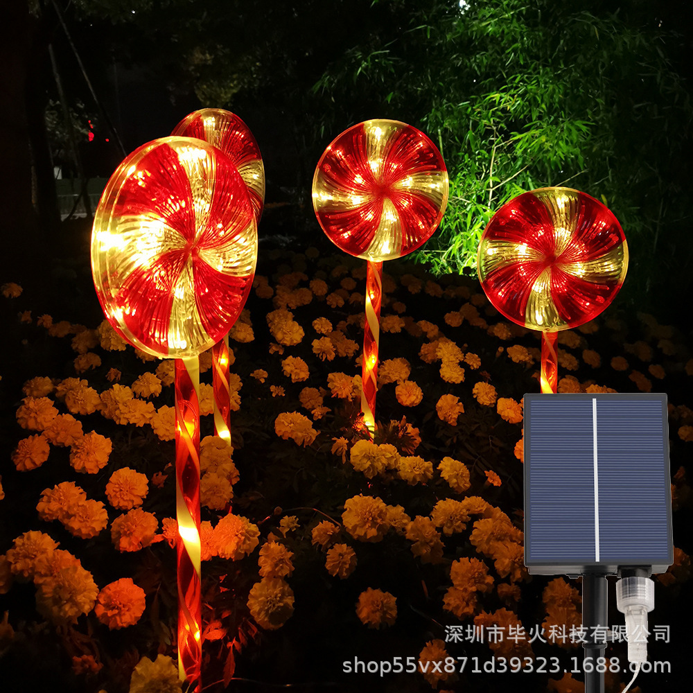 태양열로 구동되는 1~4개의 캔디 따뜻한 백색광