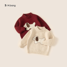 邦选童装儿童上衣冬季新品针织毛线小童内搭套头衫卡通女童毛衣