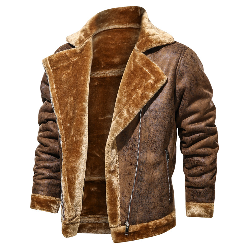 Men's Cotton Jacket Regular Fit With Pockets In Brown_voghion.com