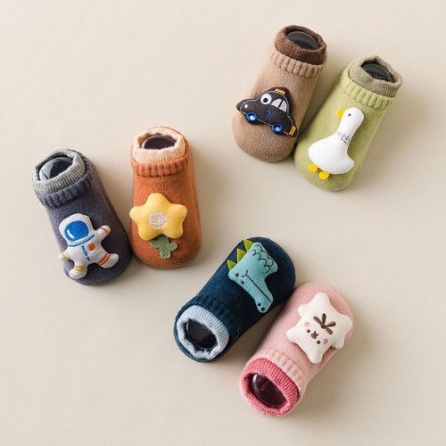 Japanese and Korean style baby toddler socks 3D doll dinosaur car flower cute bear cartoon 3D floor socks