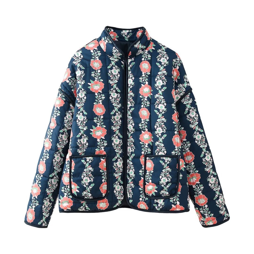 2024 Autumn/Winter New Product Women's Street Fashion Casual Printed Cotton Jacket w028 6246_voghion.com