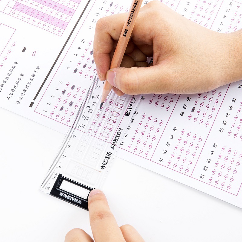 Powerful Answering Card Ruler 71982 Set of Rulers Simple Multifunctional Transparent Student Exam Triangle Ruler Marking Ruler