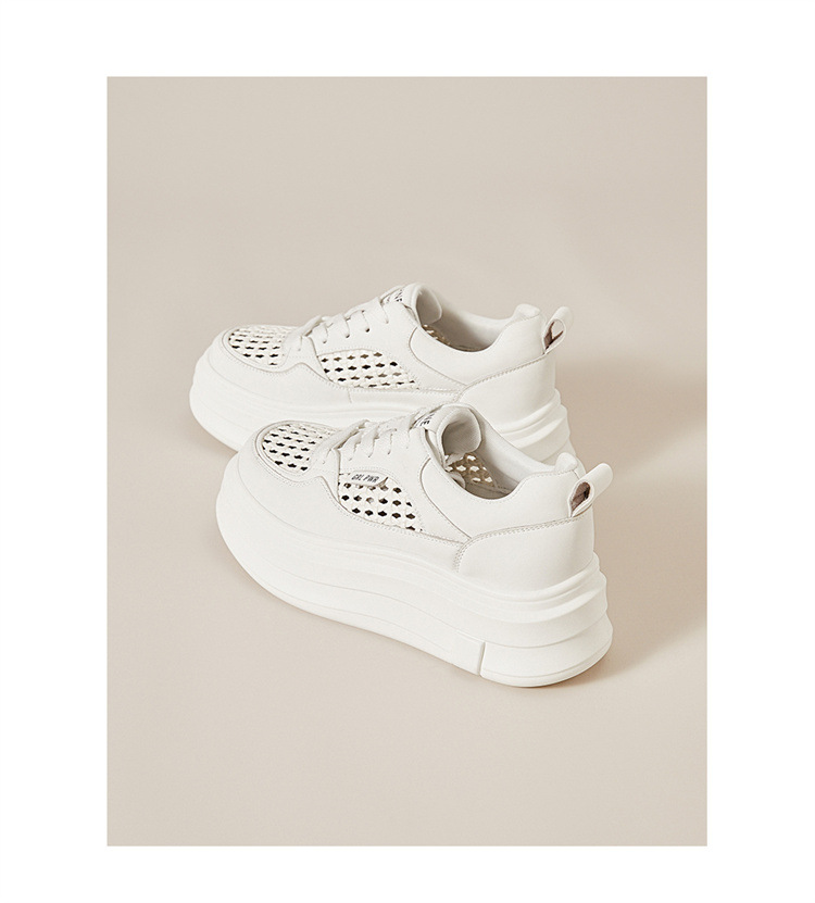 Giày sneaker nữ đế dày màu trắng họa tiết lỗ thoáng khí mùa hè 2025 — Lưới 3125101018m màu, 3125101018 màu đen, 3125101018 lưới bạc, 3125101018m màu chi tiết 8