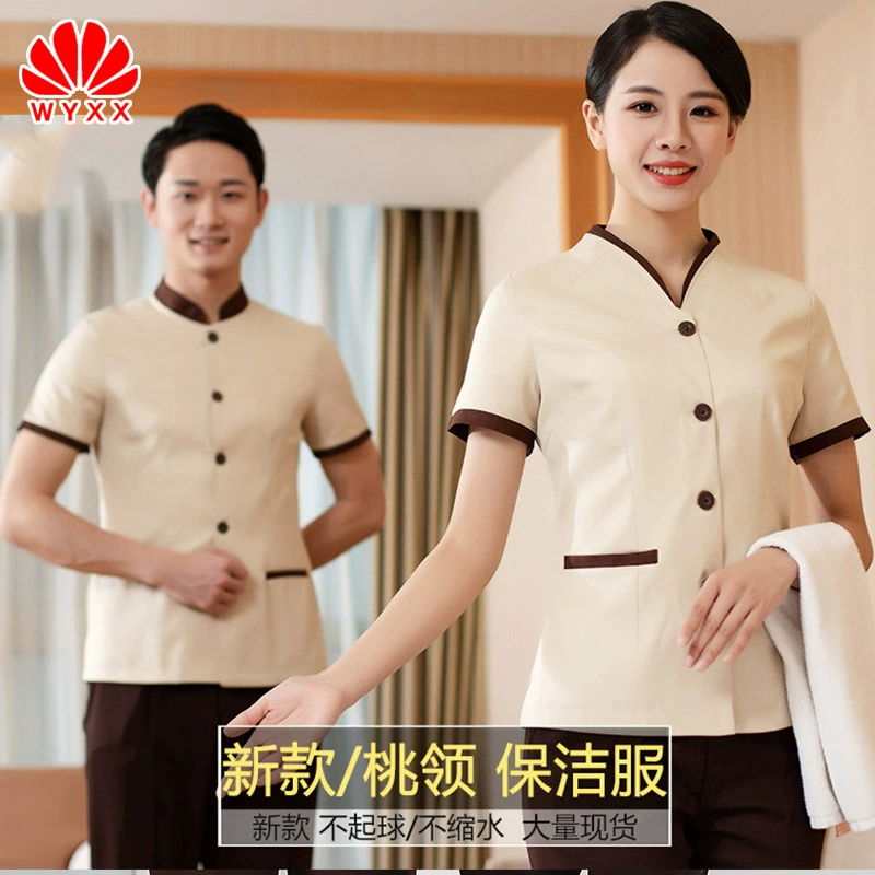 Рабочая одежда для уборки, Женская тетушка с короткими рукавами, летняя одежда, гостиничный номер, уборка в отеле, ресторан, одежда для уборки