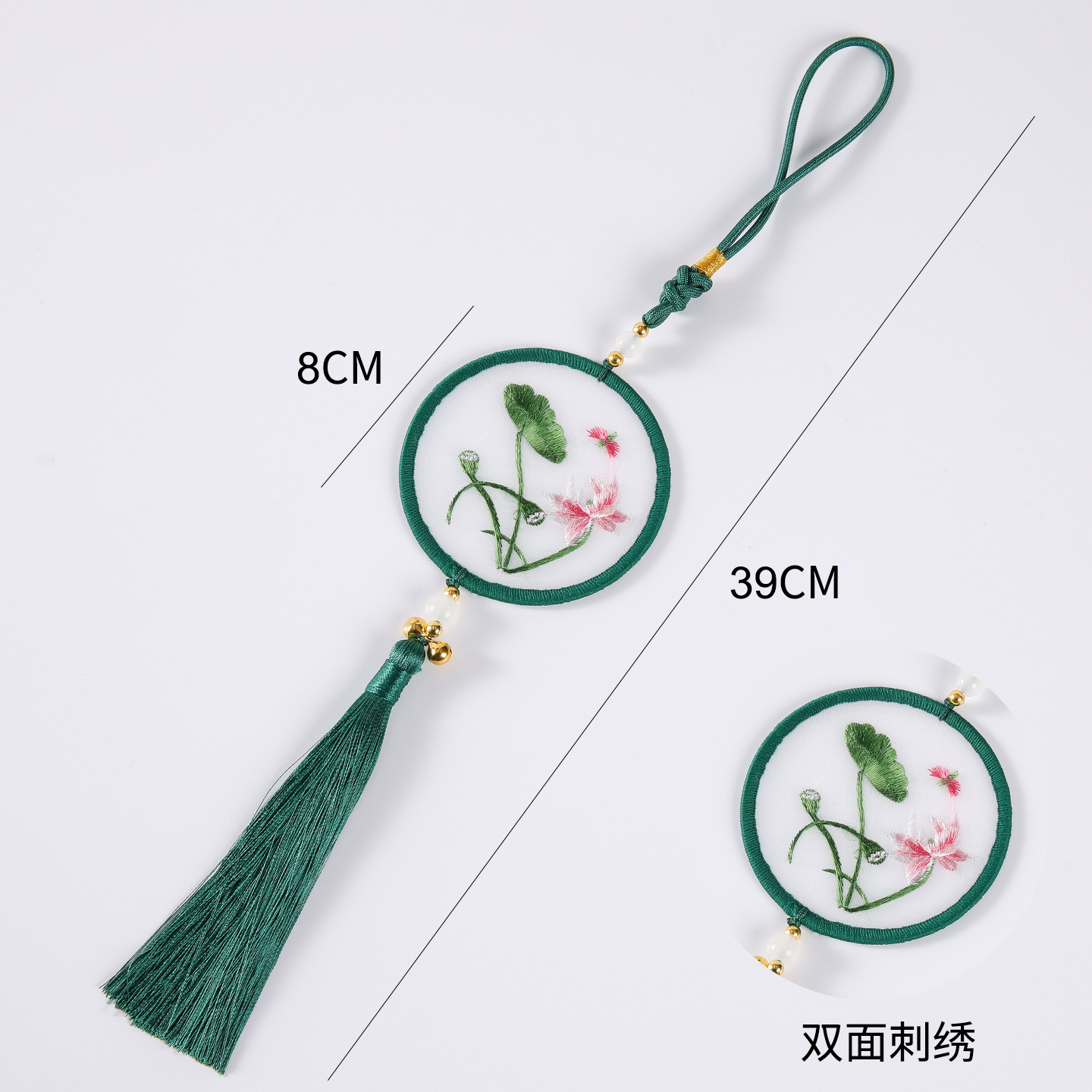 2026 Año del Caballo Fan bordado a mano colgante bordado accesorios de barril de flores de Año Nuevo decoración de regalo de Año Nuevo
