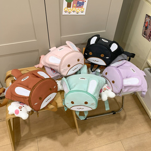Cartoon Children's Double Backpack Bag Toddler Baby Travel Small Backpack Little Girl School Bag Japanese Cute Backpack