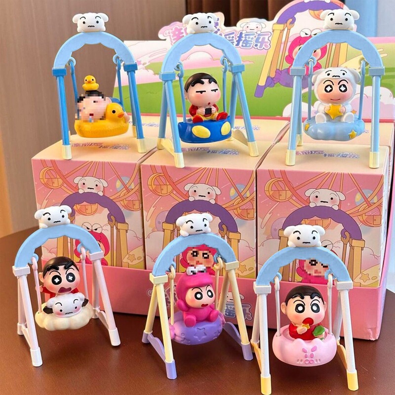 蜡笔小新荡秋千系列盲盒手办潮玩公仔解压治愈系桌面摆件玩偶礼物|undefined