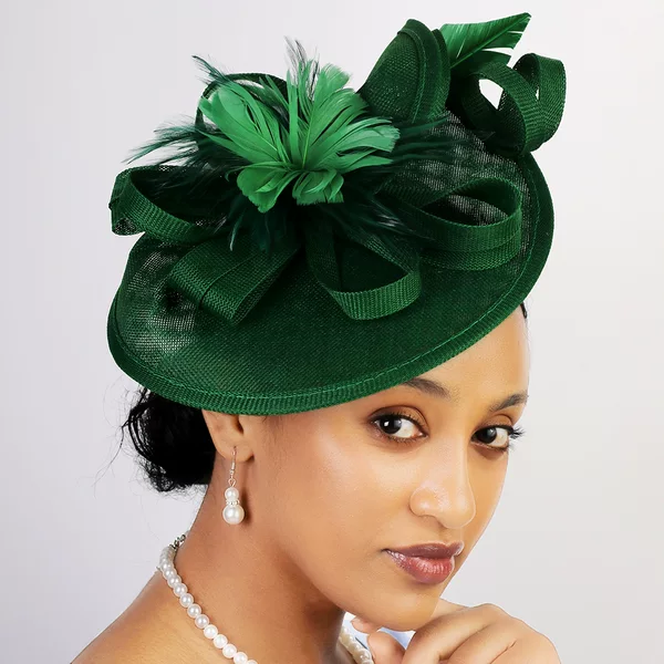 New Bridal Headband Imitation Linen Material Party Prom Hat Jockey Club Retro Top Hat Handmade Headwear