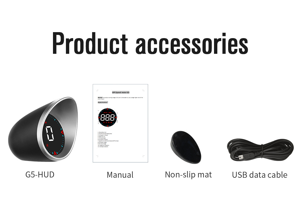 Cross-border car HUD head-up display, universal for cars, with Beidou GPS, over-speed alarm, high-definition smart display G5