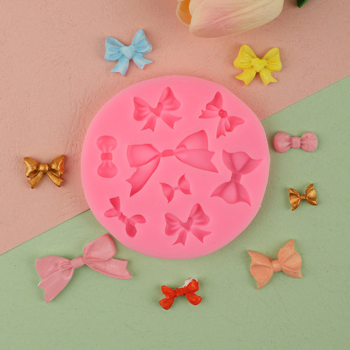Big and small bow tie mold silicone mold, cake chocolate handmade soap mold, silicone soft clay, three-dimensional fondant