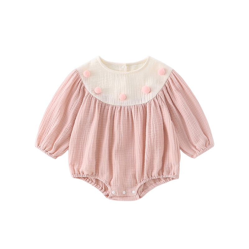 의 랩 패션 옷 봄  소녀의 긴 소매 삼각형 하 옷 봄과 가을 달콤한 등반 옷  소녀의 외출 옷 봄과 가을