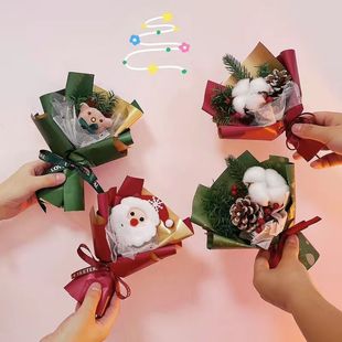 Christmas bouquet Christmas gift Christmas gift box DIY with creative gift cotton pine cones for girlfriend elk