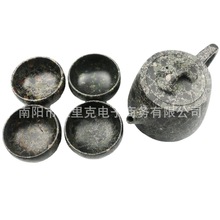 梅花玉茶壶一壶四杯含包装盒子安山玉汗铎壶手工摆件壶玉茶壶