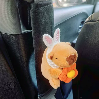 ornament, shoulder pad, center console, Seat belt shoulder pad - rabbit-ear-capybara-shoulder-pad-single-pack-no-specifications