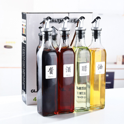 Cross-border glass oil pot home kitchen Japanese-style oil bottle condiment bottle soy sauce bottle vinegar bottle packaging gift box set wholesale