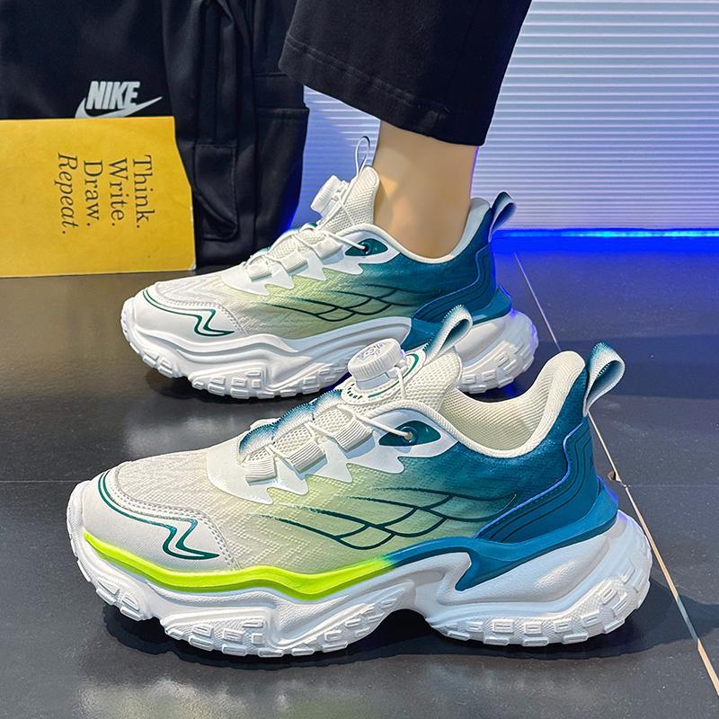 Zapatos de hombre con botones giratorios 2025 primavera para jóvenes deportes y ocio zapatos de papá zapatos deportivos casuales con absorción de impactos para hombres