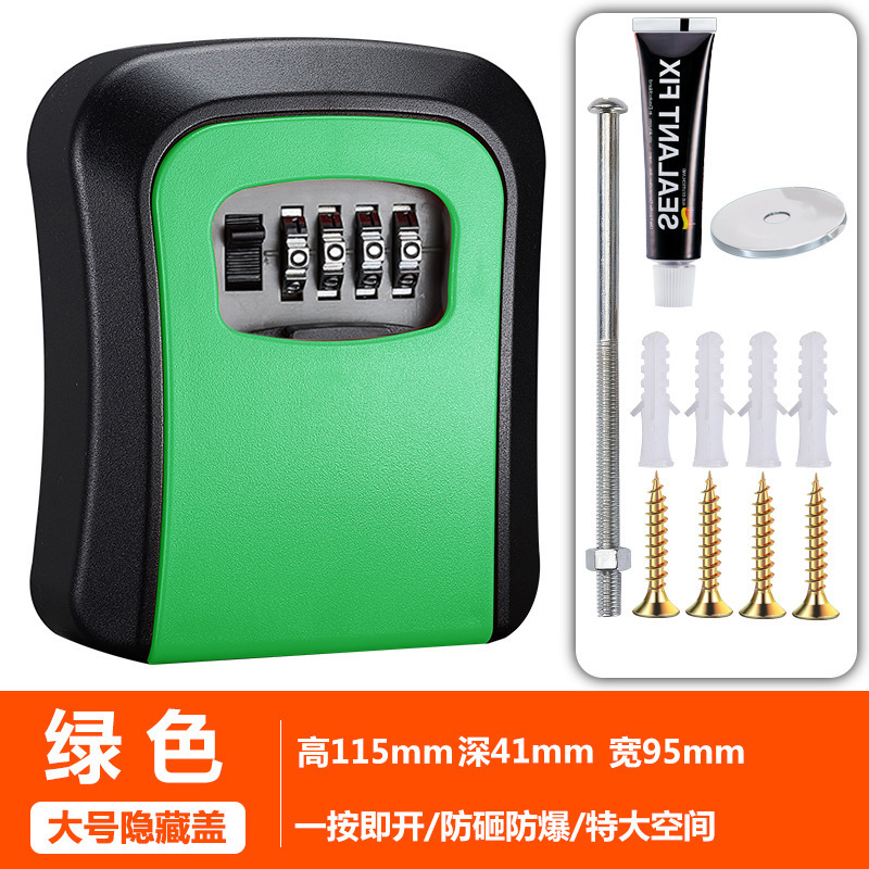 Decoración de la puerta de la caja de llaves de contraseña sitio de construcción temporal alojamiento residencial sin agujeros perforados en la puerta de entrada de la casa para poner llaves en la caja de cerradura doméstica