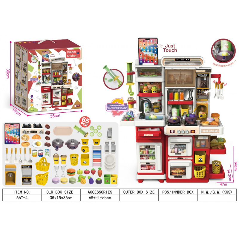 Comercio exterior para niños multifuncional grabación de pulverización de agua mesa de cubierta de cocina familiar cocina juego de juguetes de barro colorido