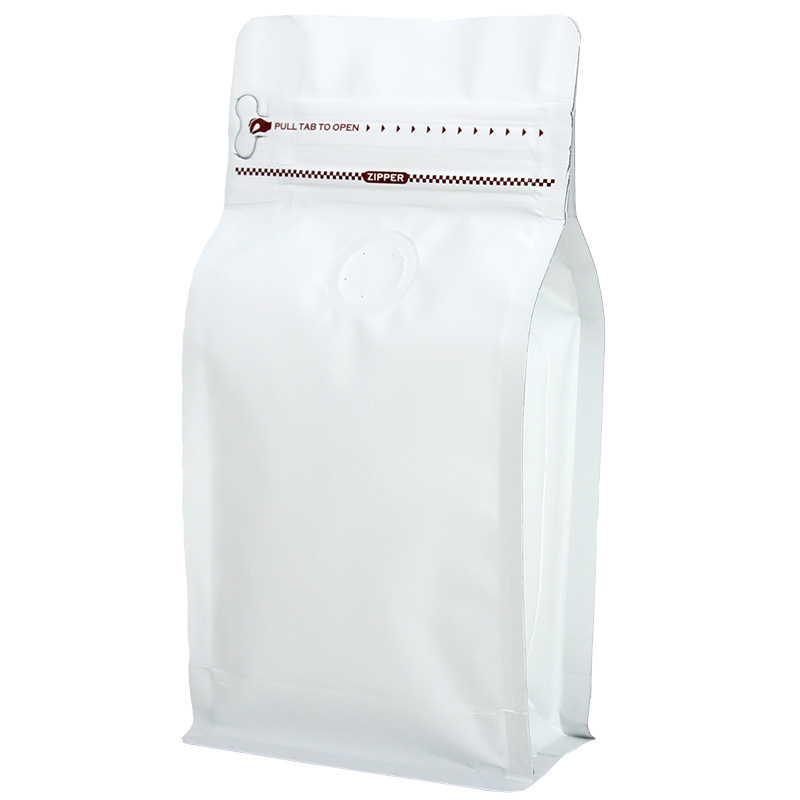 Grano de café ziplock bolsa de ocho lados sellado bolsa de papel de aluminio gato y perro comida té con válvula de aire de color bolsa de envasado de alimentos envío gratis